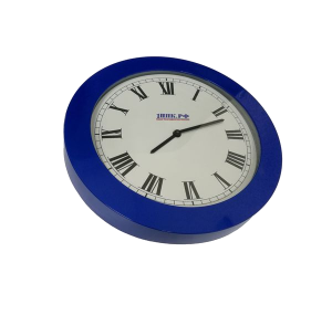Часы пластиковые (заготовка) под полиграфическую вставку, темно-синие круглые